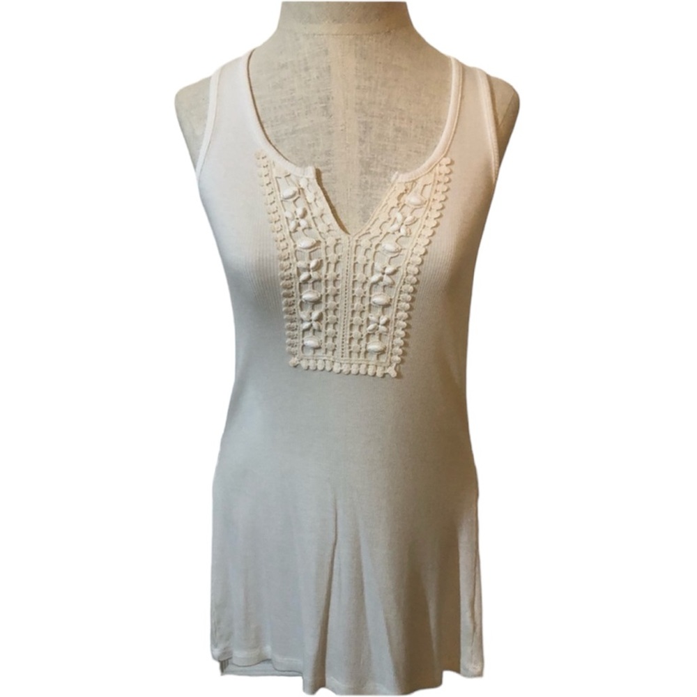 NWOT INC Beach Crochet Inset Tank